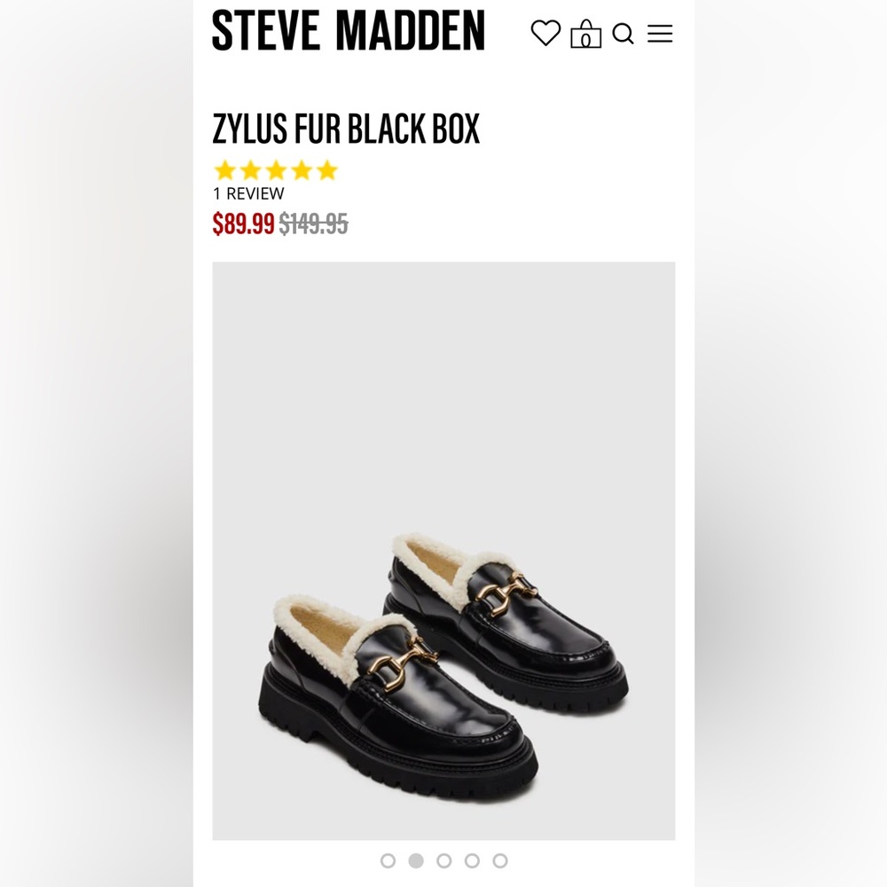 Steve Madden Zylus Fur Black Box Chunky Lug Sole